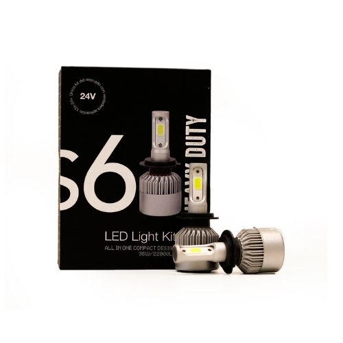 Kit de led s6 heavy duty - 24v h7 6ta generacion 22000 lumens por lampara uso especial 24v con cooler